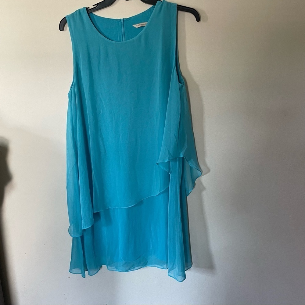 Soft Surroundings Sleeveless tiered dress size large turquoise Flowy Feminine
